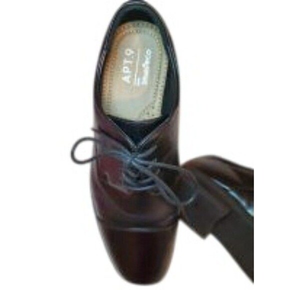 Mens Apt. 9 Black Cap-Toe Oxfords With Ortholite Insole Size 9M - 0141 - Picture 3 of 9